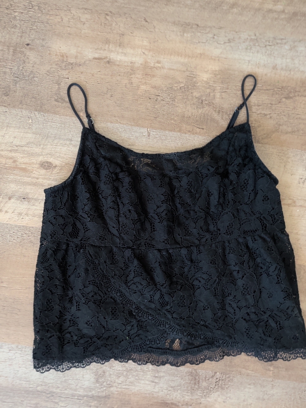Hollister Black Floral Lace Camisole Tank